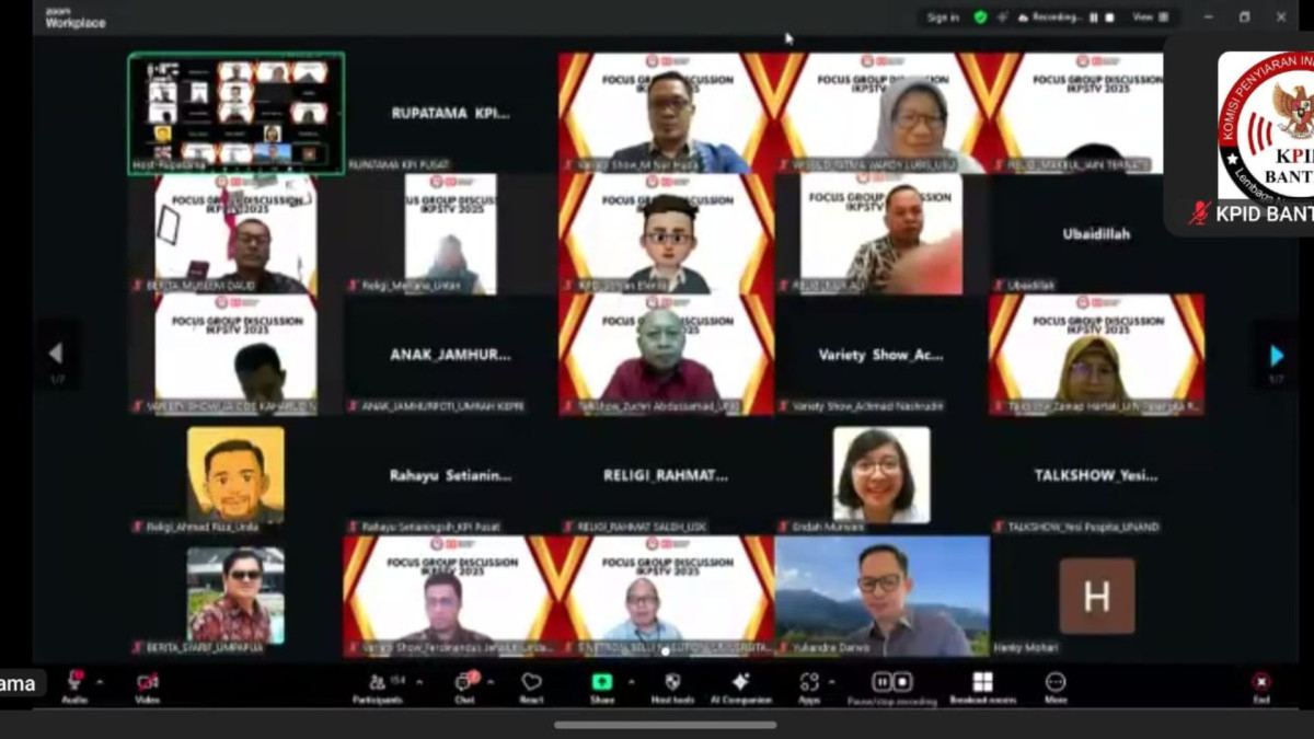 KPID Banten Ikuti FGD Indeks Kualitas Program Siaran Televisi KPI Pusat 2025